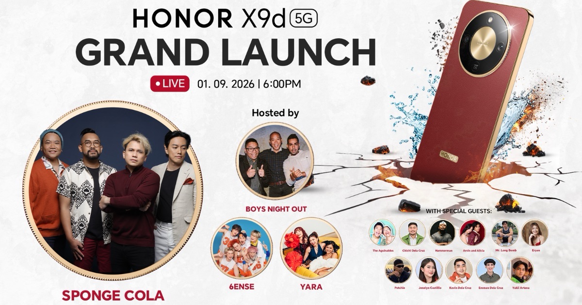 HONOR X9d 5G Grand Launch Brings Together Sponge Cola, 6ense, YARA, and Boys Night Out&nbsp;