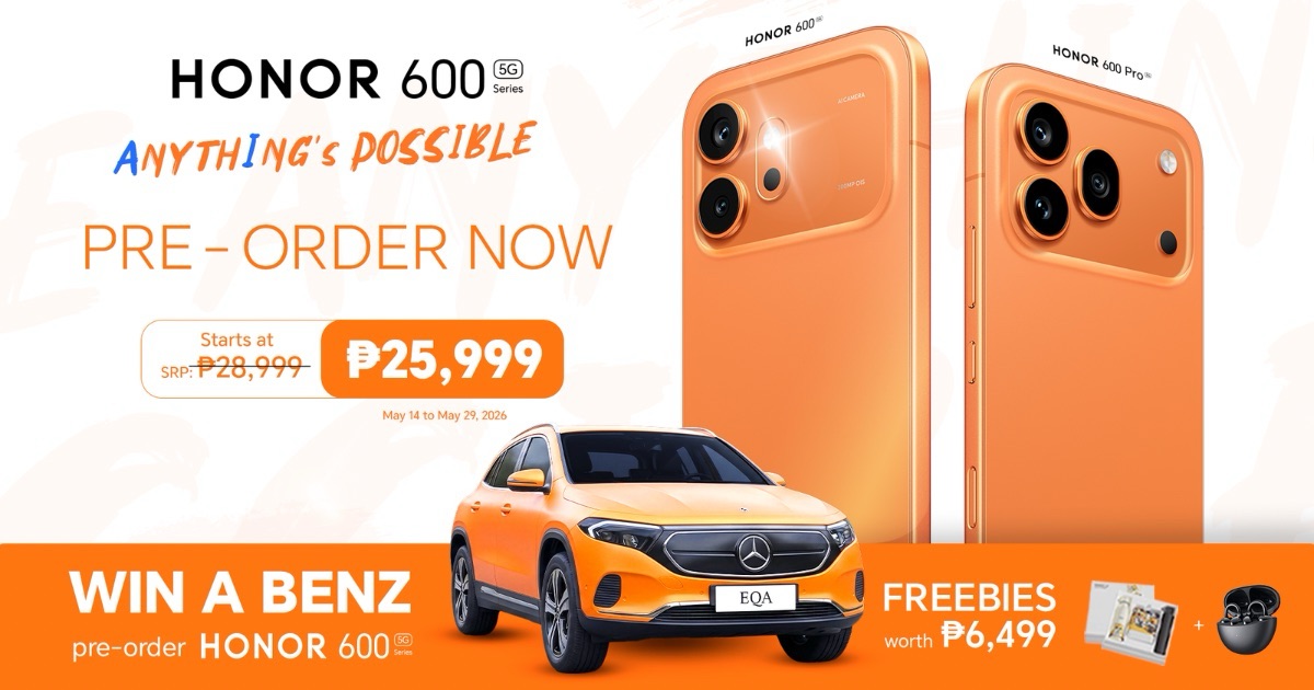 Pre-order the new HONOR 600 Series from just ₱25,999 and drive home a Mercedes-Benz!