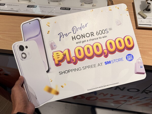 Score a P1 million shopping spree by pre-ordering the Honor 600S this October